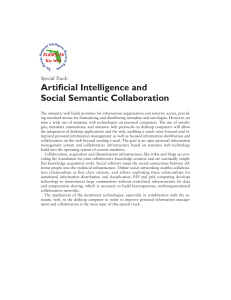 Artificial Intelligence and Social Semantic Collaboration Special Track: