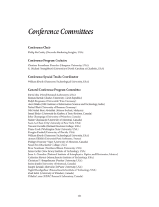Conference Committees Conference Chair Conference Program Cochairs