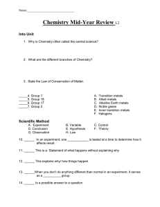 Chemistry Mid-Year Review  L2 Into Unit