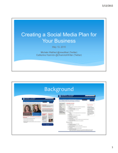 Background Creating a Social Media Plan for Your Business 5/13/2015