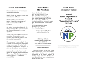 Report to the Parents - School Improvement Council Report