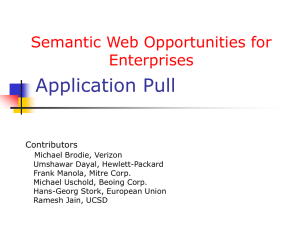 Application Pull Semantic Web Opportunities for Enterprises Contributors