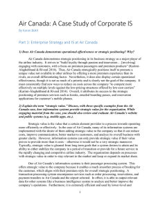 Air Canada: A Case Study of Corporate IS By Karan Bokil