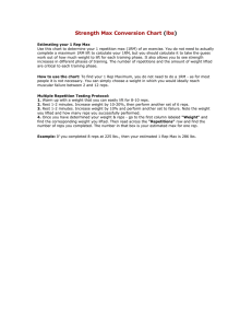 Strength Max Conversion Chart lbs (