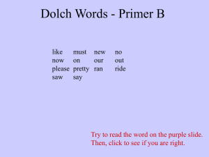 Dolch Words - Primer B like