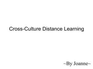 Cross-Culture Distance Learning ~By Joanne~