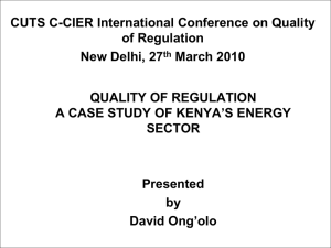 CUTS C-CIER International Conference on Quality of Regulation New Delhi, 27 March 2010