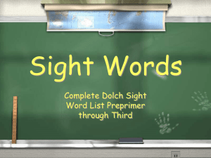 Sight Words Complete Dolch Sight Word List Preprimer through Third