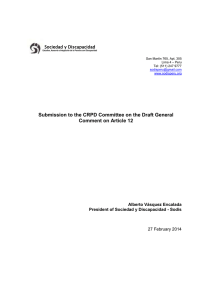 Submission to the CRPD Committee on the Draft General