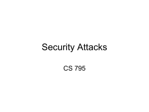 Security Attacks CS 795