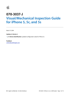 070-3037-J Visual/Mechanical Inspection Guide for iPhone 5, 5c