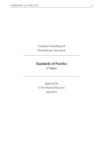 Standards of Practice - Canadian Counselling and Psychotherapy