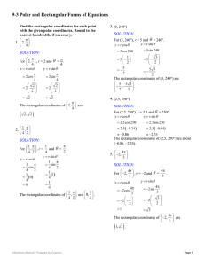 9-3 Polar and Rectangular Forms of Equations
