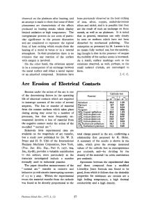Arc Erosion of Electrical Contacts