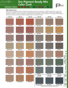 Dry Pigment Ready Mix Color Card