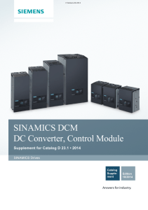 Siemens 6RA80 DC Drives Catalog Supplement