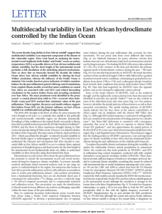 Multidecadal variability in East African hydroclimate controlled by