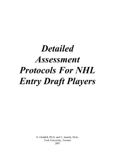 Detailed Assessment Protocols For NHL Entry Draft Players