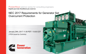 CUMMINS- Generator Set Overcurrent Protection-NEC 2017 