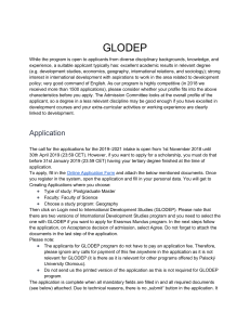 Erasmus GLODEP Program Requirements