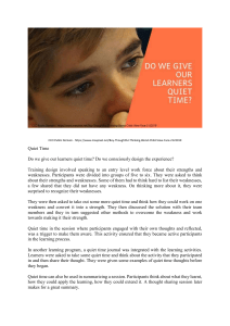 Do we give our learners quiet time