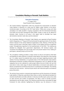 Consultation Meeting of Domestic Trade Statistics;Executive Summary Report by GIZ Myanmar