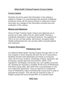 Allied health Training Program Course Catalog