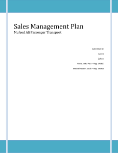 Sales Management - Final Report