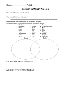 Abiotic vs Biotic Factors Worksheet-1