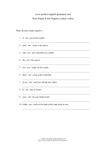 past simple form with other verbs negative
