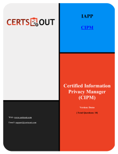 Download Free Demo IAPP-CIPM at Certsout
