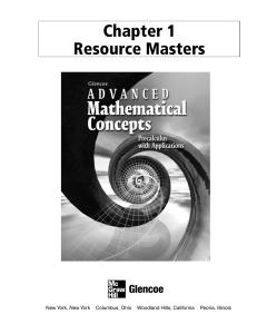 Glencoe Adv. Math Concepts - Chapter 1 - Resource Masters