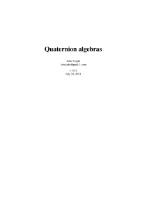 Quaternion algebras