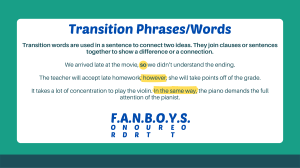 Transition PhrasesWords