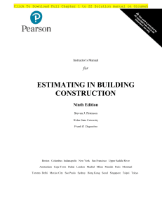 sample-Estimating-in-Building-Construction-9th-edition-Peterson-Dagostino-solution-manual-pdf