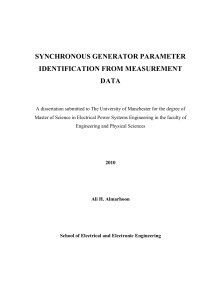 SYNCHRONOUS GENERATOR PARAMETER IDENTIFICATION FROM MEASUREMENT DATA