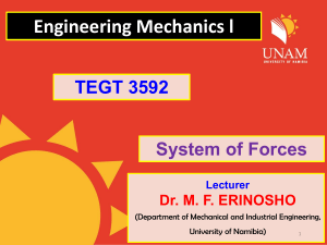 Lecture 3 - System of forces 1